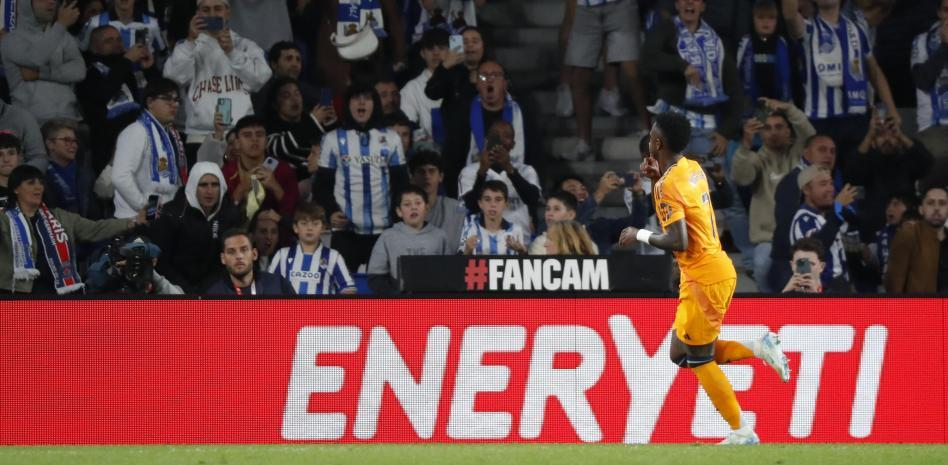 Vinicius Junior celebrando el 0-1 del real madrid/ FOTO: EFE