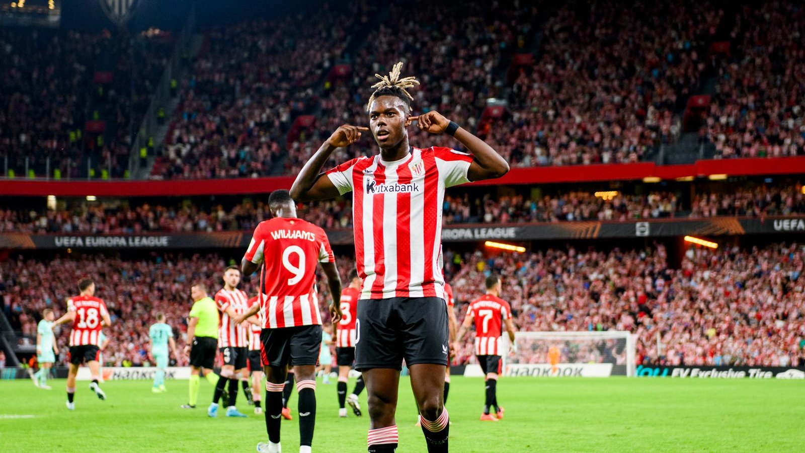 Nico Williams celebra gol en el Athletic Club de Bilbao