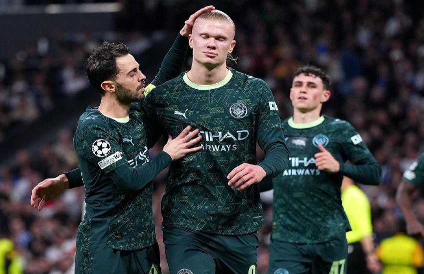 Haaland en el Real Madrid 1-2 Manchester City